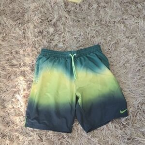 Nike Green and Yellow Ombre Swim Board Shorts
